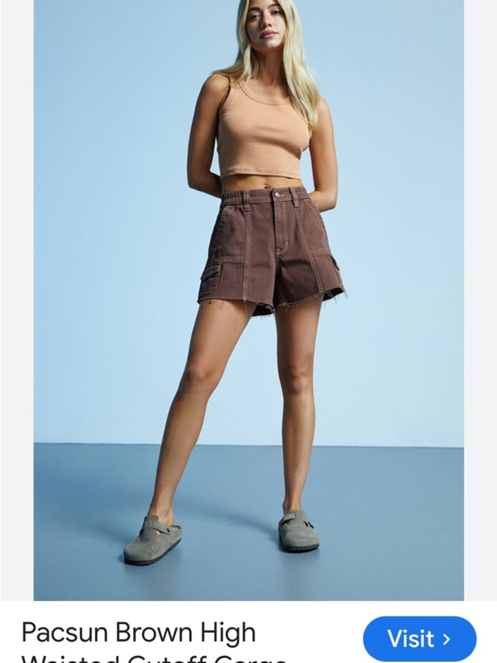 wild fable Brown High-Waist Cargo Cutoff Shorts High Rise Utility 2 Mocha NEW